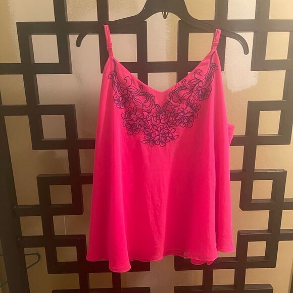 Torrid - NWT - Embroidered Cami - Bright Neon Pink - Picture 6 of 7